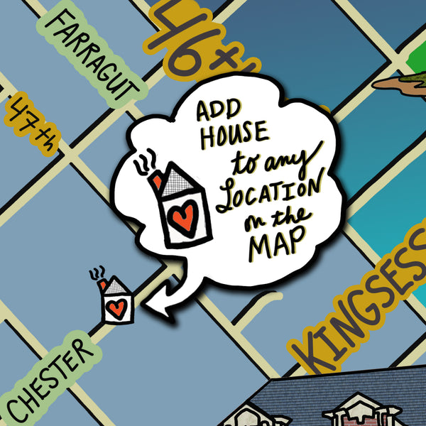 Map of Cedar Park, West Philly, Philly Map Art, Pennsylvania (customization and framing options)