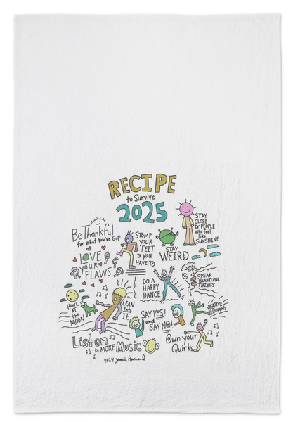 Recipe to Survive 2025 20" × 30" Tea Towel