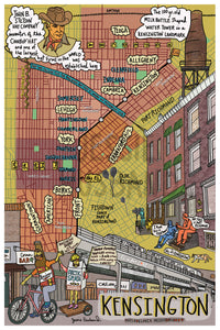 Map of Kensington, Philadelphia (customization and framing options available)