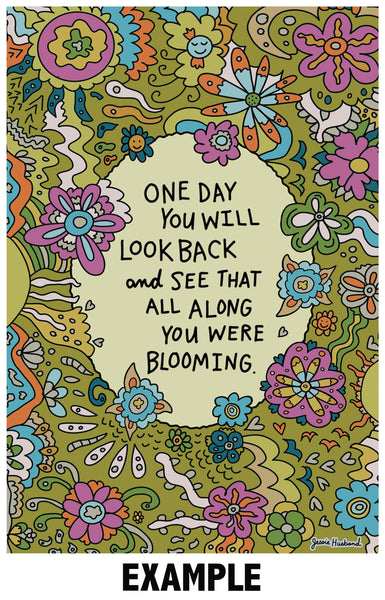 Custom Quote or Lyric Art, flower power