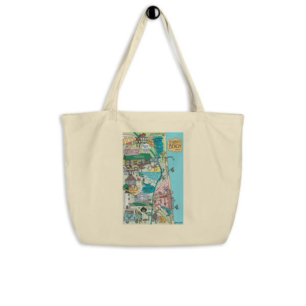 Map of Rehoboth Beach Cotton Large Tote Bag - Jessie husband