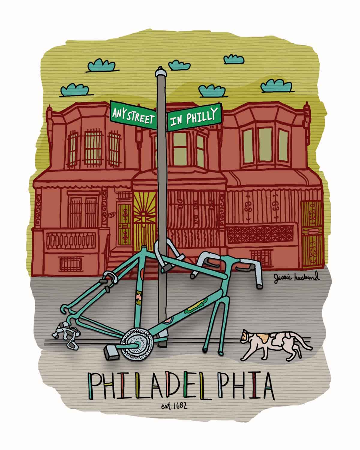 Philadelphia bike parts print - Jessie husband