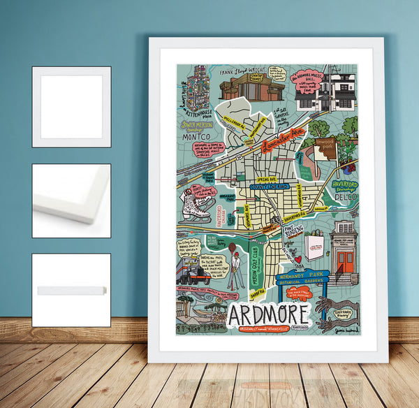 Map of Ardmore, Pennsylvania (customization and framing options available) - Jessie husband