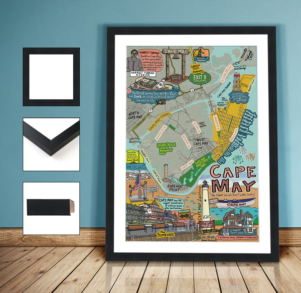 Map of Cape May, New Jersey (customization and framing options available) - Jessie husband