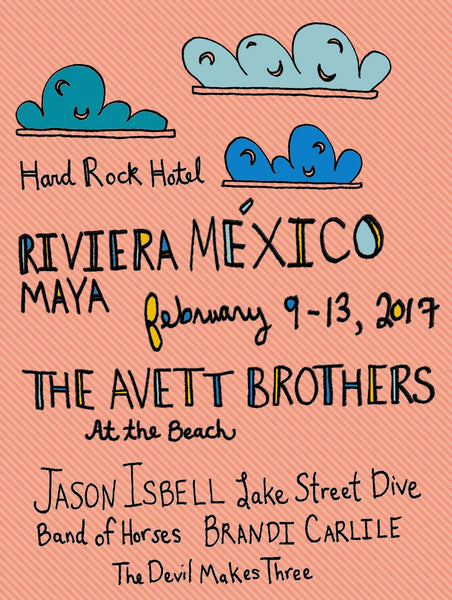 The Avett Brothers Beach Poster - 2017 - Jessie husband