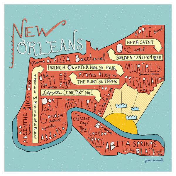 New Orleans, Louisiana Map - Jessie husband